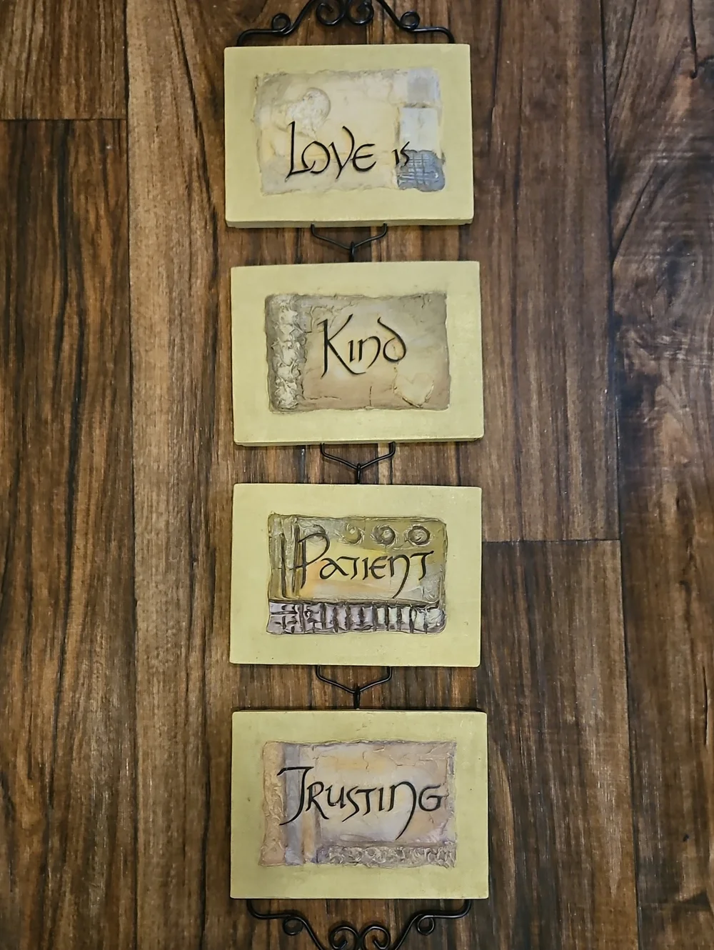 'Love Kind Patient Trusting' Wall Plaque Set